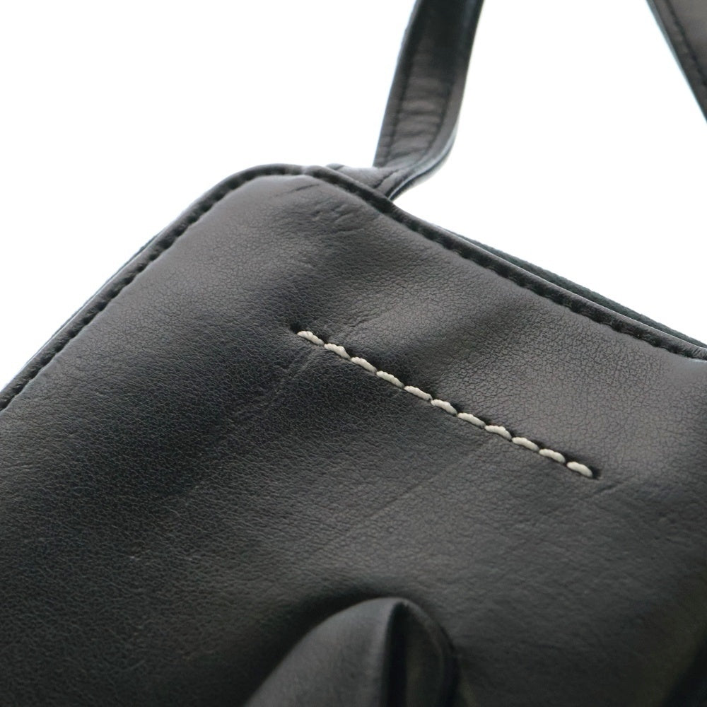 MM6 Maison Margiela(エムエムシックスメゾンマルジェラ) Grove Bag グローブ レザーショルダーバッグ ミニポーチ ブラック SA6UI0001P4622