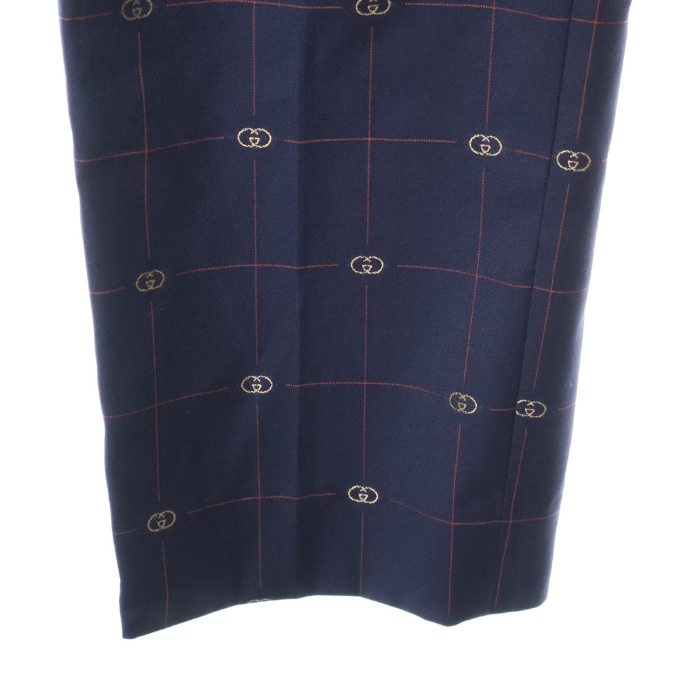 GUCCI(グッチ) GG Check Pants チェックパンツ ウールスラックス ネイビー 645355 ZAF0S