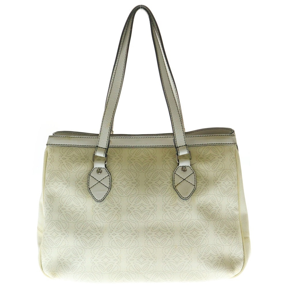 LOEWE(ロエベ) アナグラム ポーチ付きレザーハンドバッグ トートバッグ アイボリー 318398