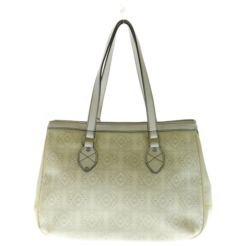LOEWE(ロエベ) アナグラム ポーチ付きレザーハンドバッグ トートバッグ アイボリー 318398