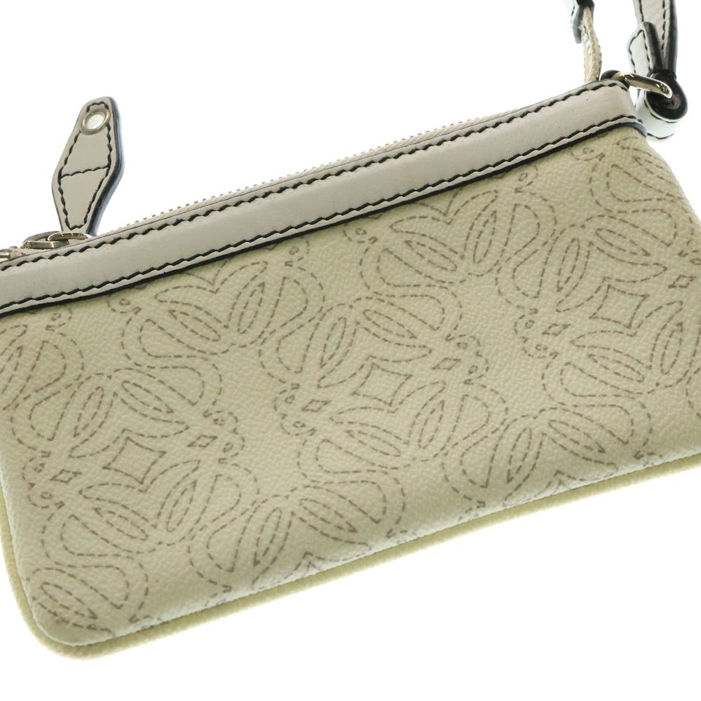 LOEWE(ロエベ) アナグラム ポーチ付きレザーハンドバッグ トートバッグ アイボリー 318398