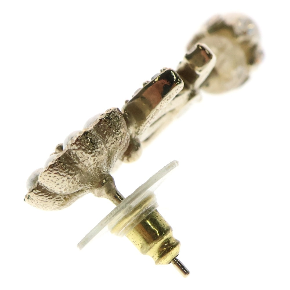 CHANEL(シャネル) フラワーココマーク ラインストーン装飾 パールピアス ゴールド レディース