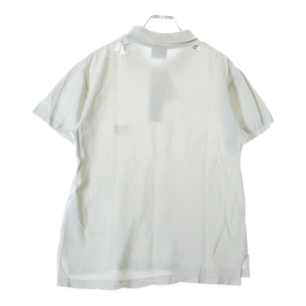 BALENCIAGA(バレンシアガ) Short Sleeve Fitted Polo ショートスリーブフィッテッドポロ ロゴエンブロイダリー半袖ポロシャツ 833244 TSVC7 グレー