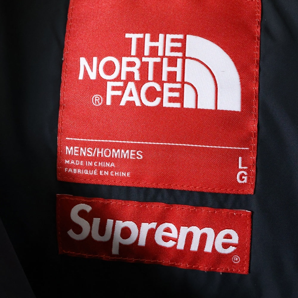 SUPREME(シュプリーム) 21AW ×THE NORTH FACE Bleached Denim Print Nuptse Jacket ノースフェイス ブリーチデニムプリント ヌプシ ダウンジャケット ブラック/ベージュ ND52100I