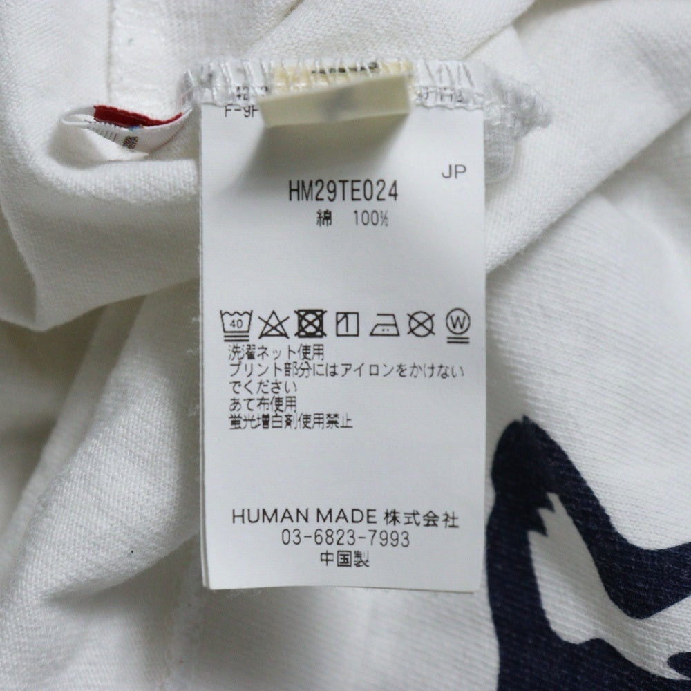 HUMAN MADE(ヒューマンメイド) 25SS Bear Flag T-Shirt ベアプリント半袖Tシャツ ホワイト