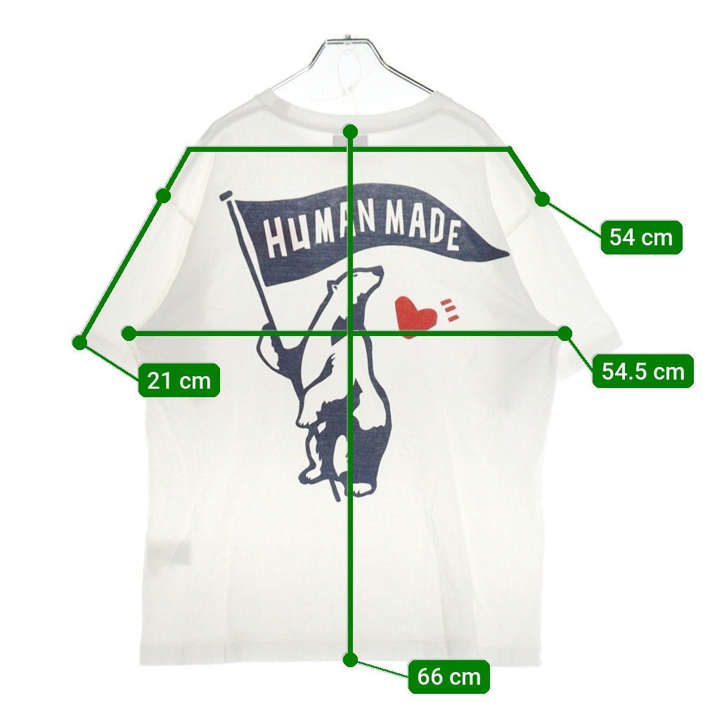 HUMAN MADE(ヒューマンメイド) 25SS Bear Flag T-Shirt ベアプリント半袖Tシャツ ホワイト