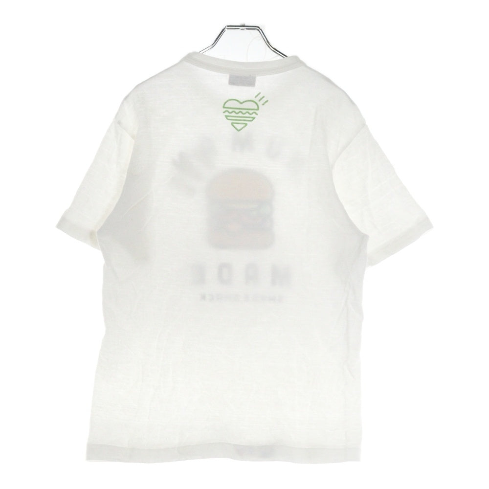 HUMAN MADE(ヒューマンメイド) Shake Shack T-Shirt シェイクシャック ハンバーガープリント 半袖Tシャツ ホワイト