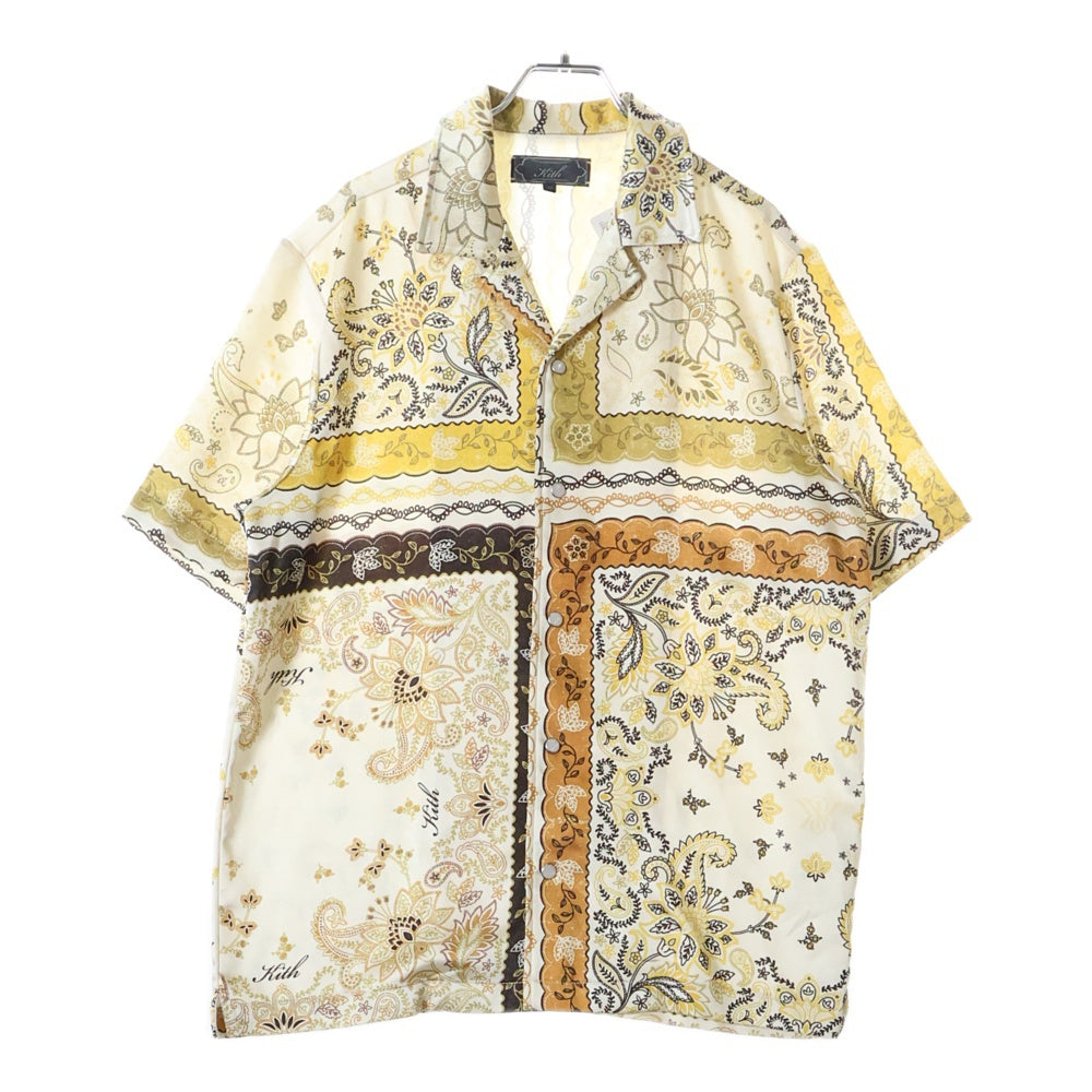 KITH(キス) 25SS Panelled Bandana Thompson Camp Collar Shirt パネルバンダナ トンプソン キャンプカラー 半袖シャツ マルチ 25-051-060-0040
