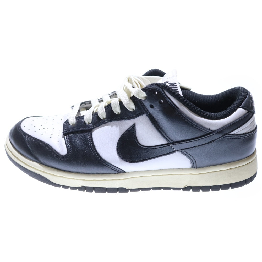 NIKE(ナイキ) WMNS DUNK LOW PRM VINTAGE ウィメンズ ダンク ヴィンテージ ローカットスニーカー ホワイト/ブラック US10.5/27.5cm FQ8899-100