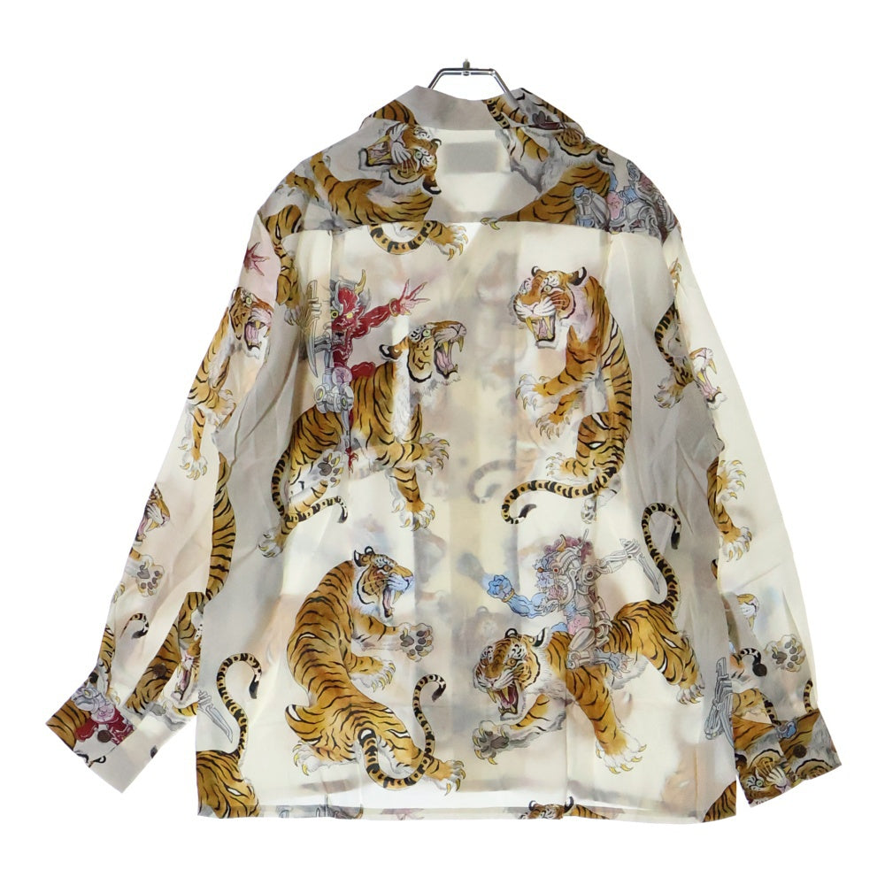 WACKO MARIA(ワコマリア) 23SS TIM LEHI HAWAIIAN SHIRT L/S ハワイアン 虎柄 長袖シャツ ホワイト