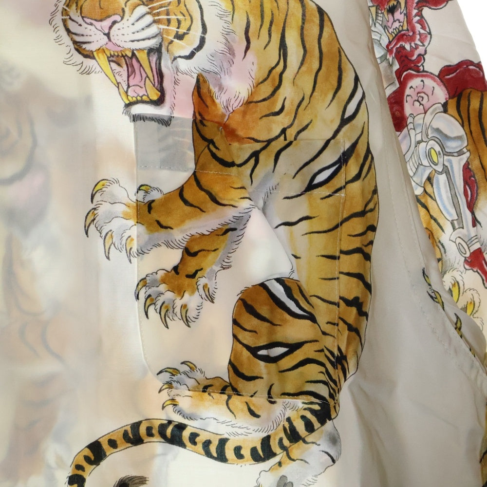 WACKO MARIA(ワコマリア) 23SS TIM LEHI HAWAIIAN SHIRT L/S ハワイアン 虎柄 長袖シャツ ホワイト