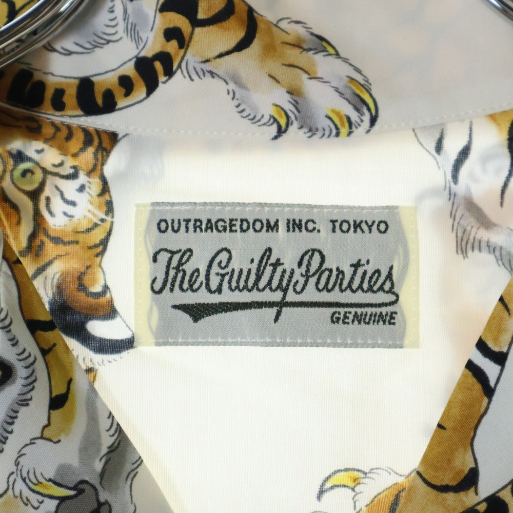 WACKO MARIA(ワコマリア) 23SS TIM LEHI HAWAIIAN SHIRT L/S ハワイアン 虎柄 長袖シャツ ホワイト