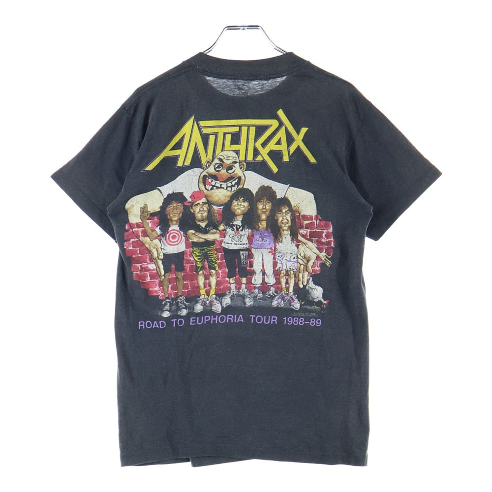VINTAGE(ヴィンテージ) ANTHRAX State of Euphoria アンスラックス プリント 半袖カットソー クルーネック Tシャツ ブラック