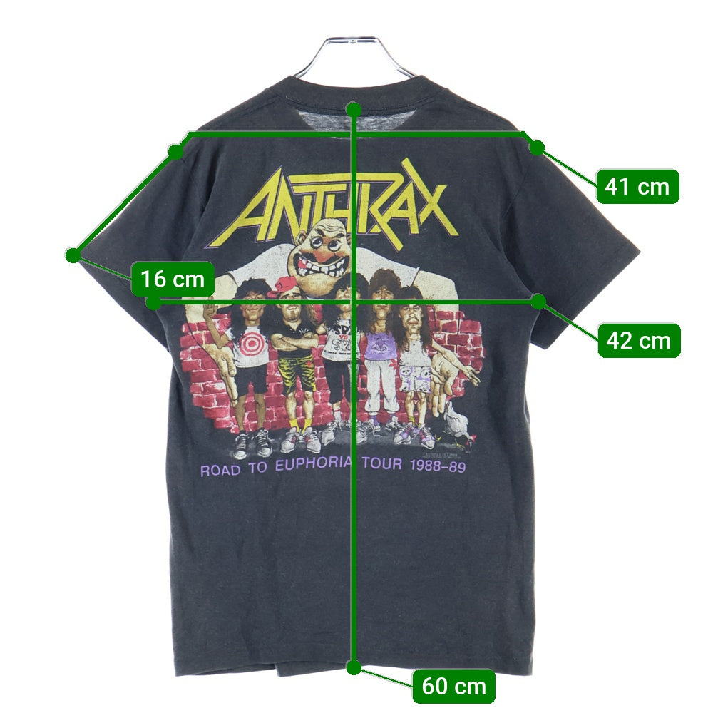 VINTAGE(ヴィンテージ) ANTHRAX State of Euphoria アンスラックス プリント 半袖カットソー クルーネック Tシャツ ブラック
