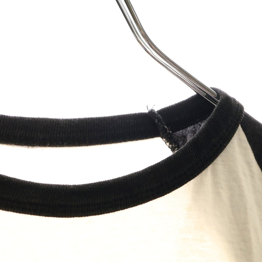 VINTAGE(ヴィンテージ) 80s AC/DC ラグラン プリント 半袖カットソー クルーネック Tシャツ ホワイト/ブラック