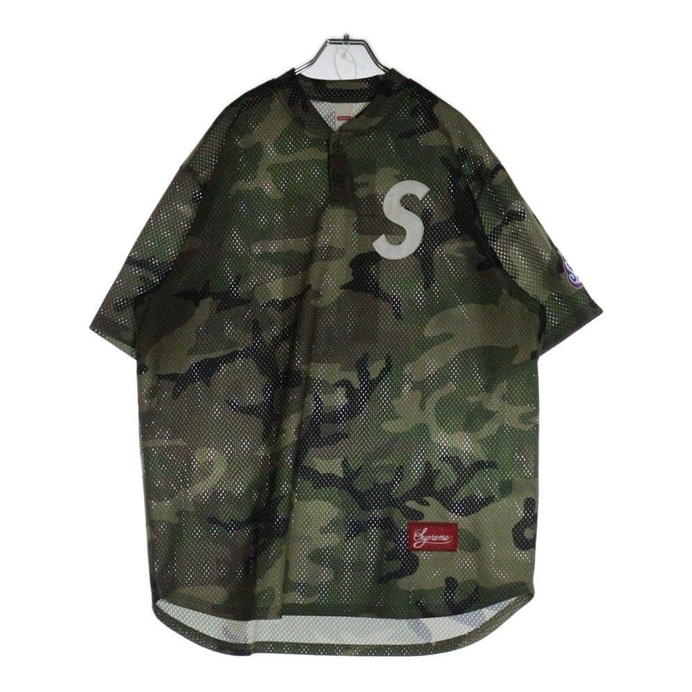 SUPREME(シュプリーム) 25SS S Logo Baseball Henley カモフラージュ 迷彩 Sロゴ ベースボールヘンリー 半袖シャツ カーキ