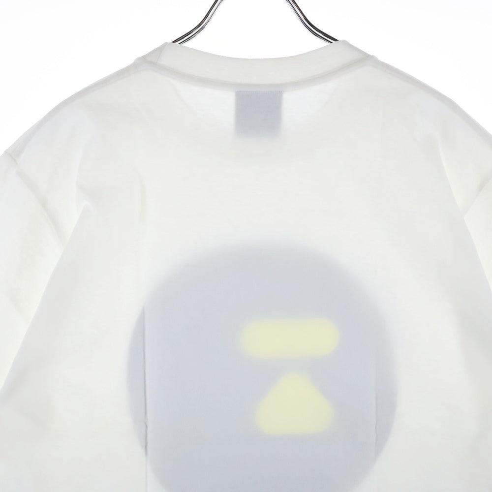 A BATHING APE(アベイシングエイプ) 90s サークルロゴプリントTシャツ クルーネック半袖Tシャツ ホワイト/ブルー