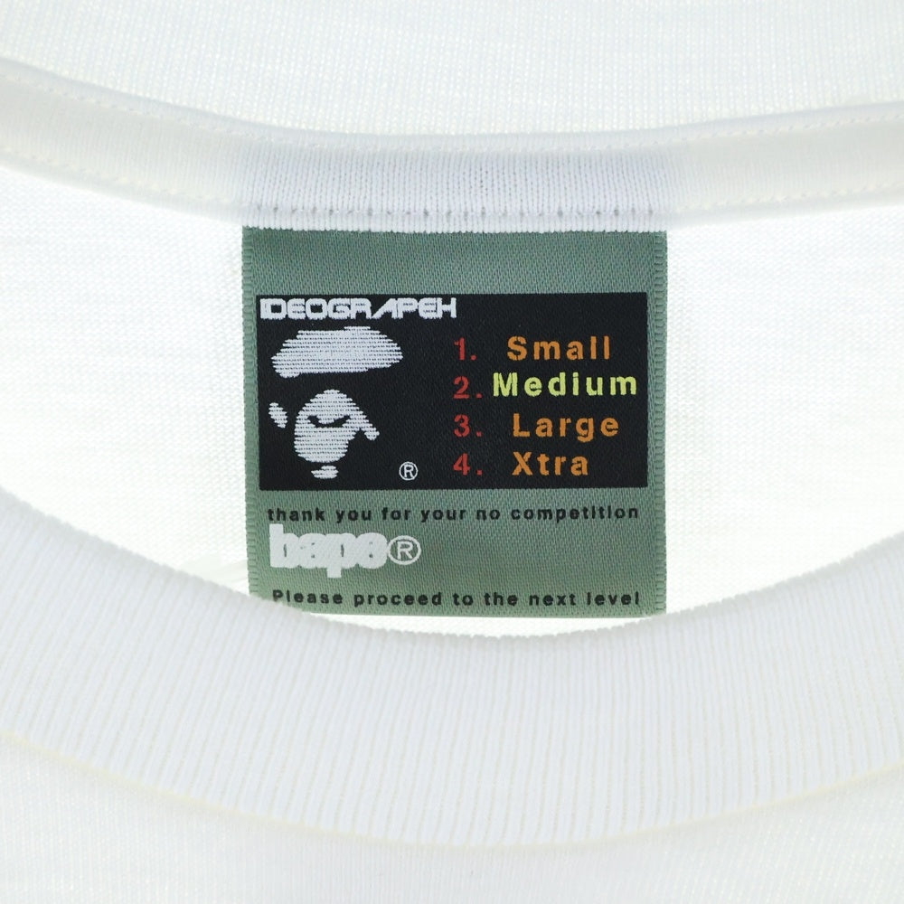 A BATHING APE(アベイシングエイプ) 90s サークルロゴプリントTシャツ クルーネック半袖Tシャツ ホワイト/ブルー