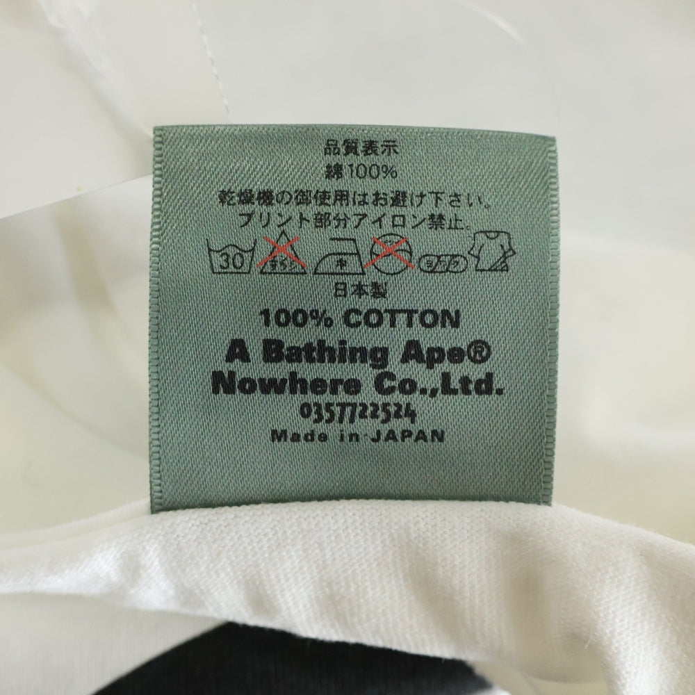 A BATHING APE(アベイシングエイプ) 90s サークルロゴプリントTシャツ クルーネック半袖Tシャツ ホワイト/ブルー