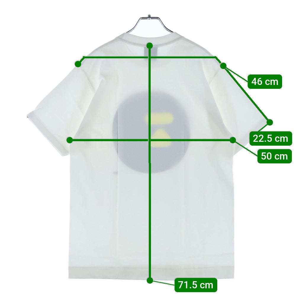 A BATHING APE(アベイシングエイプ) 90s サークルロゴプリントTシャツ クルーネック半袖Tシャツ ホワイト/ブルー
