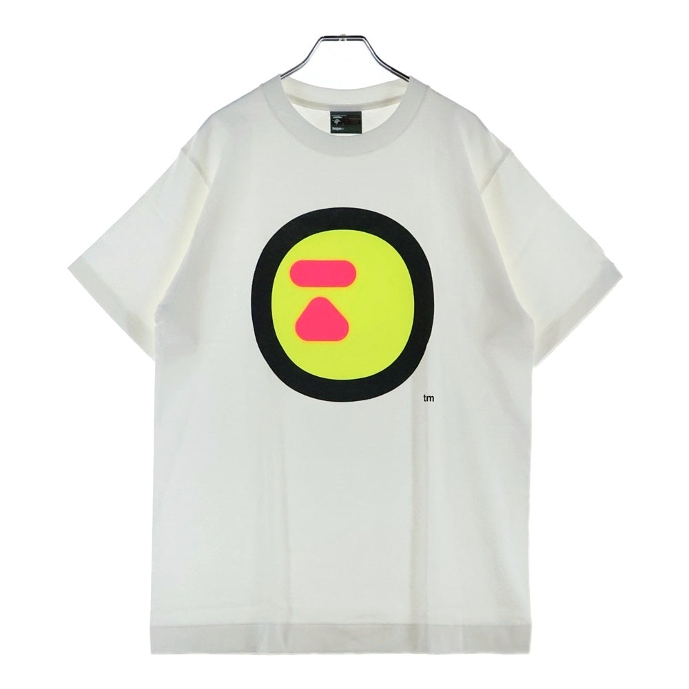 A BATHING APE(アベイシングエイプ) 90s サークルロゴプリントTシャツ クルーネック半袖Tシャツ ホワイト/イエロー