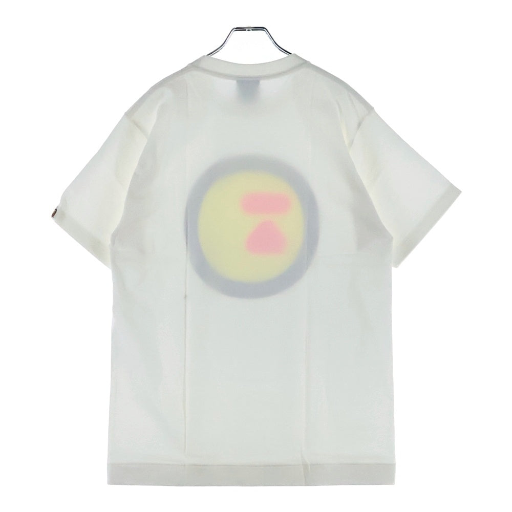 A BATHING APE(アベイシングエイプ) 90s サークルロゴプリントTシャツ クルーネック半袖Tシャツ ホワイト/イエロー