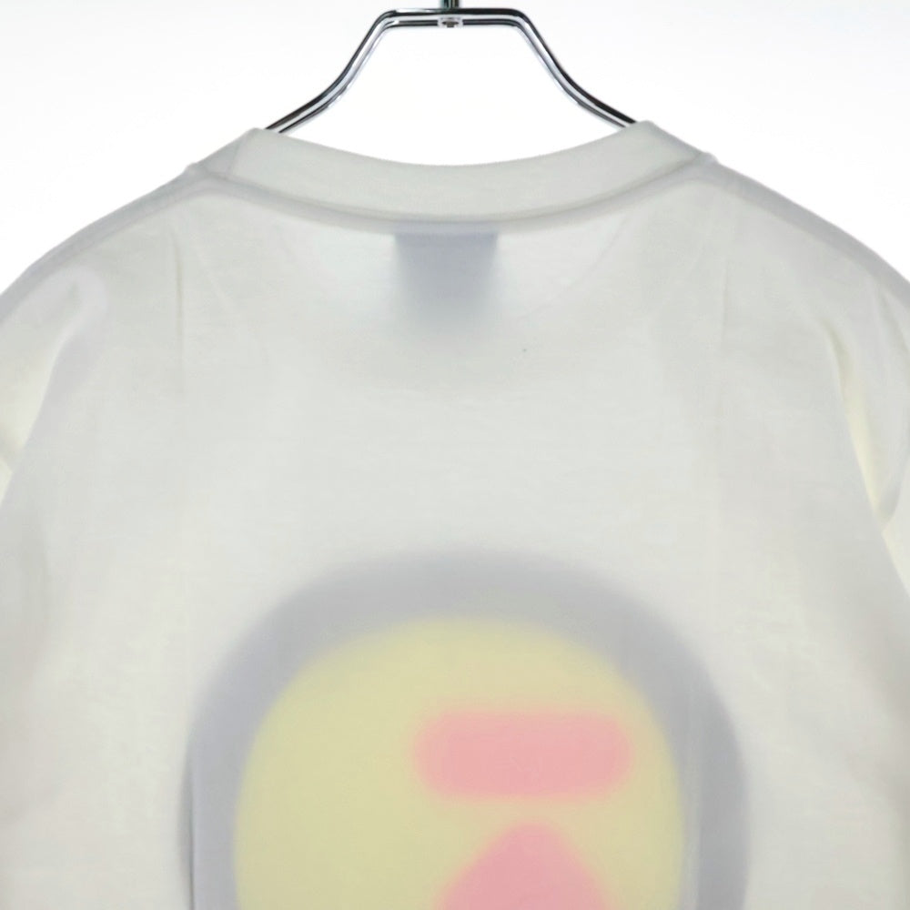 A BATHING APE(アベイシングエイプ) 90s サークルロゴプリントTシャツ クルーネック半袖Tシャツ ホワイト/イエロー