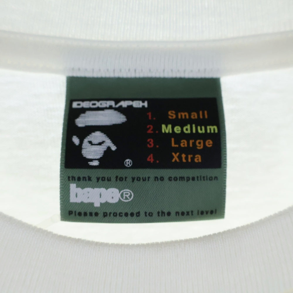 A BATHING APE(アベイシングエイプ) 90s サークルロゴプリントTシャツ クルーネック半袖Tシャツ ホワイト/イエロー