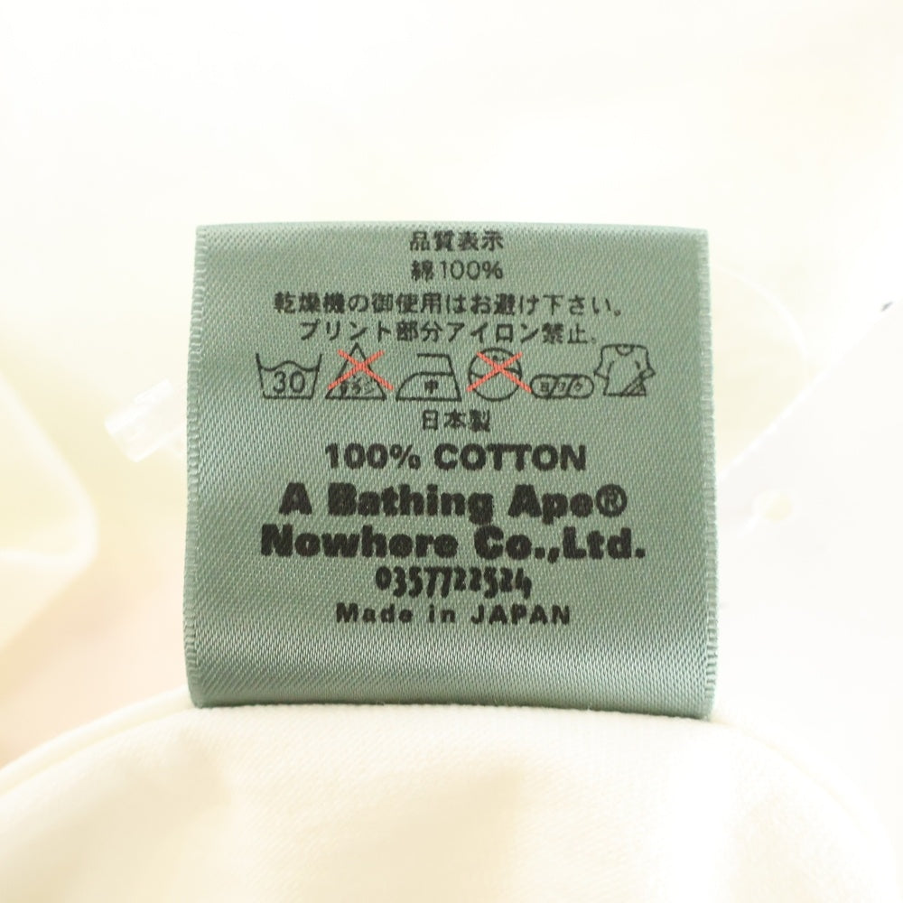 A BATHING APE(アベイシングエイプ) 90s サークルロゴプリントTシャツ クルーネック半袖Tシャツ ホワイト/イエロー