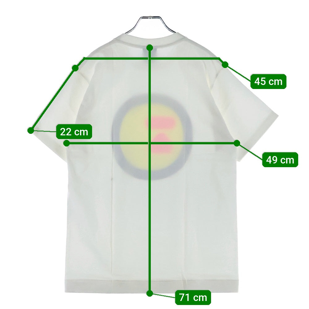 A BATHING APE(アベイシングエイプ) 90s サークルロゴプリントTシャツ クルーネック半袖Tシャツ ホワイト/イエロー