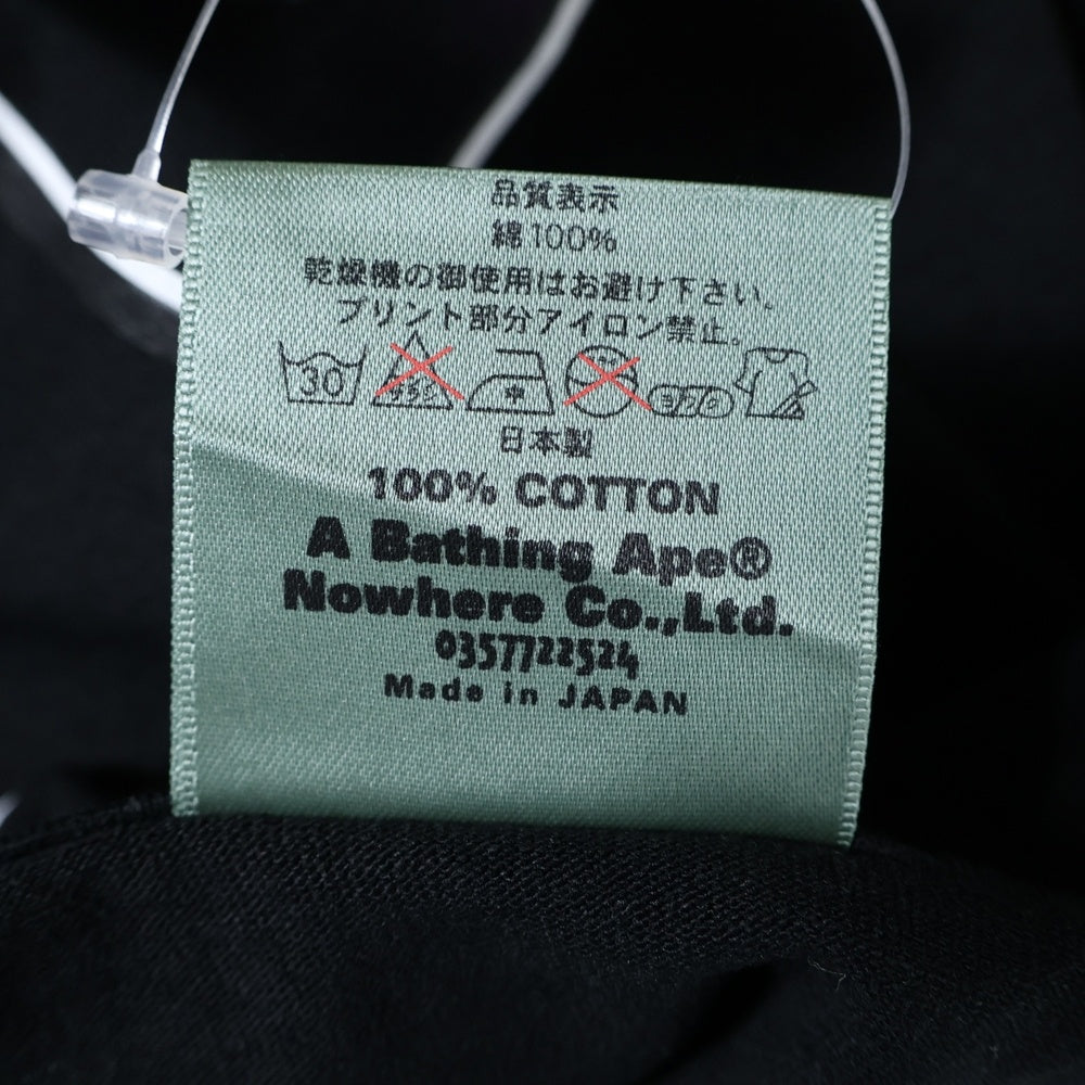 A BATHING APE(アベイシングエイプ) 90s BAPESTA ロゴプリントTシャツ クルーネック半袖Tシャツ ブラック/パープル