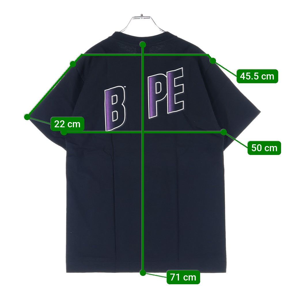 A BATHING APE(アベイシングエイプ) 90s BAPESTA ロゴプリントTシャツ クルーネック半袖Tシャツ ブラック/パープル