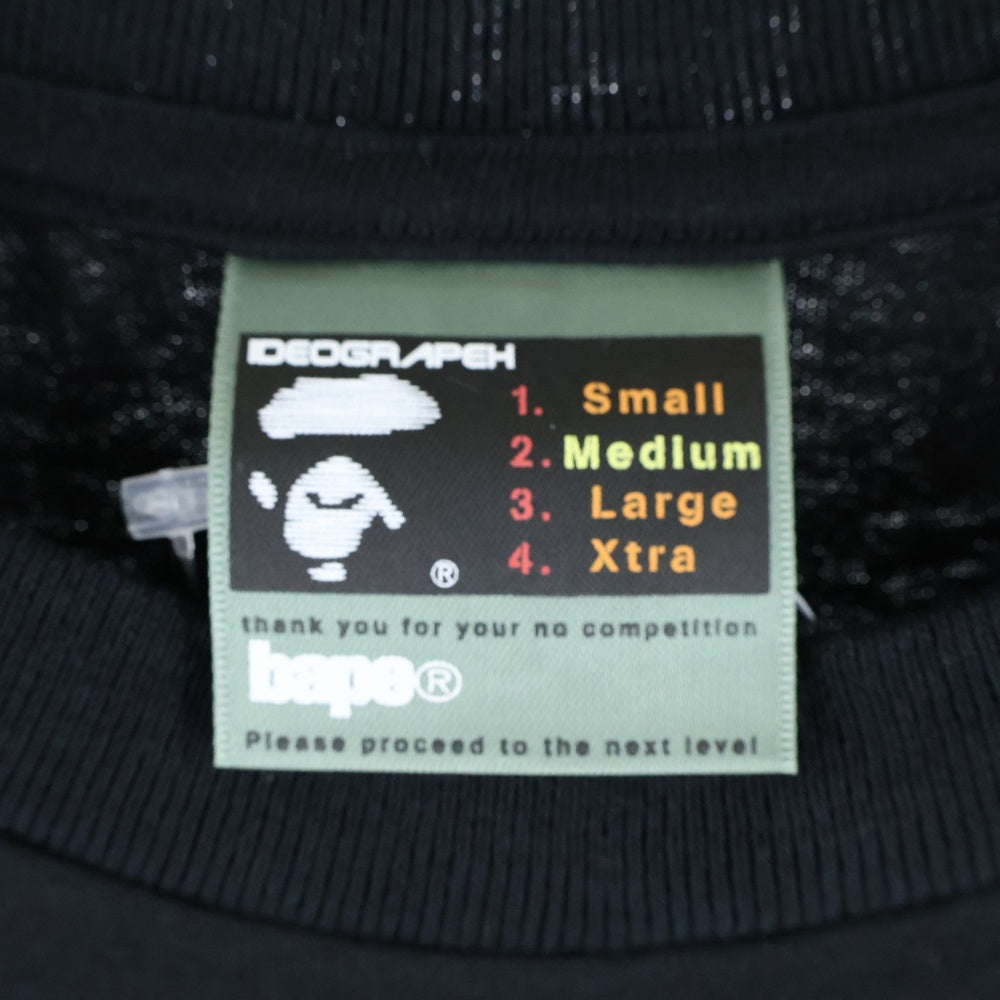 A BATHING APE(アベイシングエイプ) 90s BABY MILO GENERAL MILO TEE ベイビーマイロジェネラルマイロTシャツ ロゴプリントクルーネック半袖Tシャツ ブラック