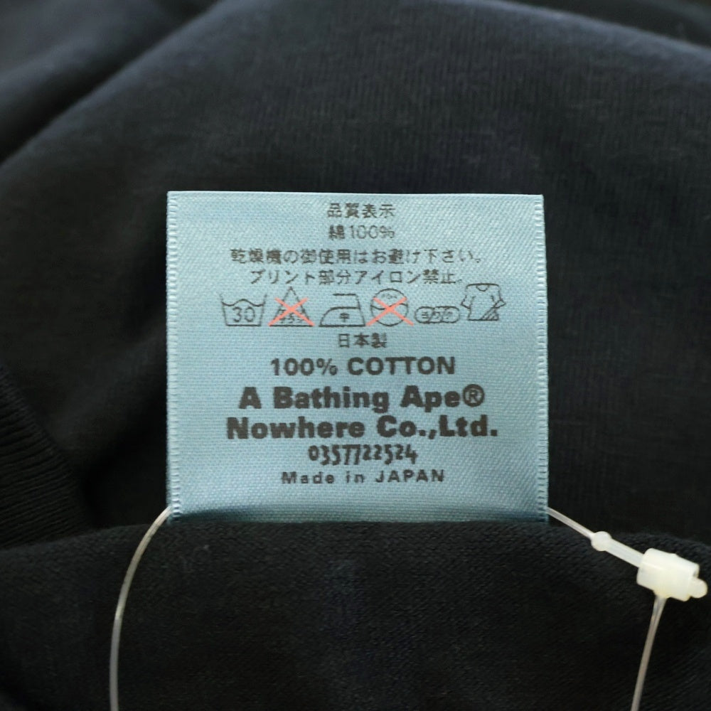 A BATHING APE(アベイシングエイプ) 90s APEロゴプリントクルーネック半袖Tシャツ ブラック