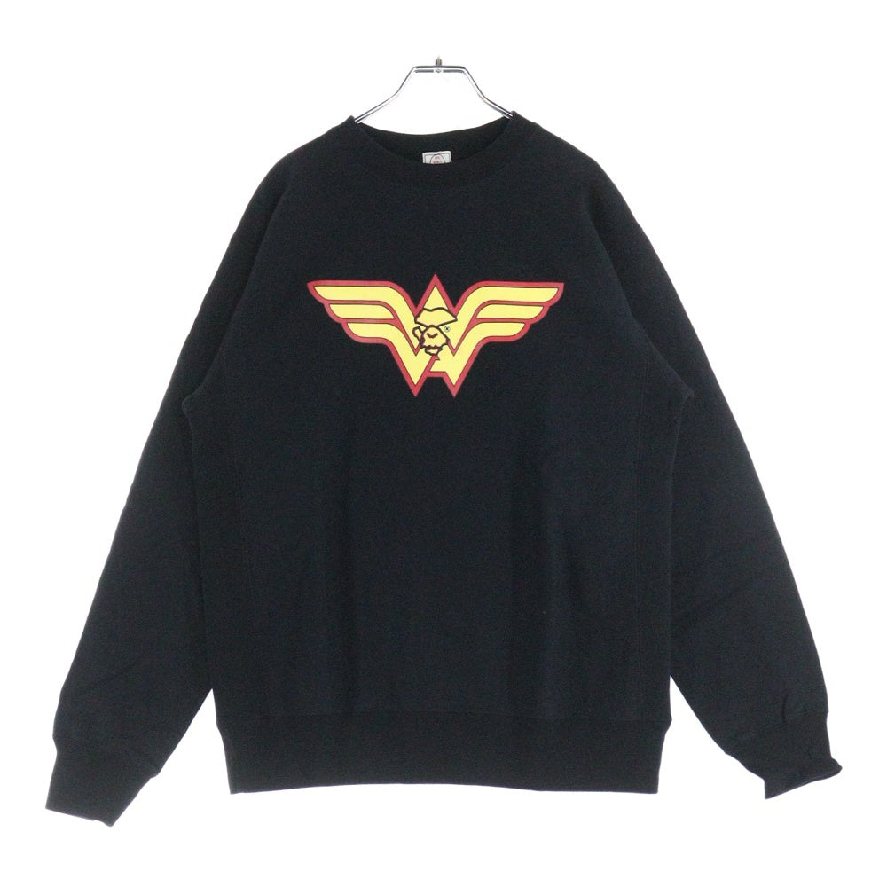 A BATHING APE(アベイシングエイプ) 90s Wonder Women ワンダーウーマン ロゴプリントスウェットトレーナー ブラック/イエロー/レッド