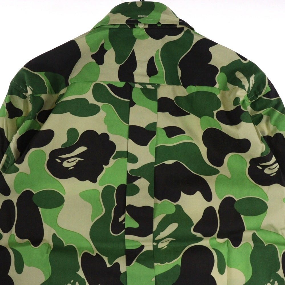 A BATHING APE(アベイシングエイプ) APE CAMO エイプカモボタンダウン長袖シャツ グリーン