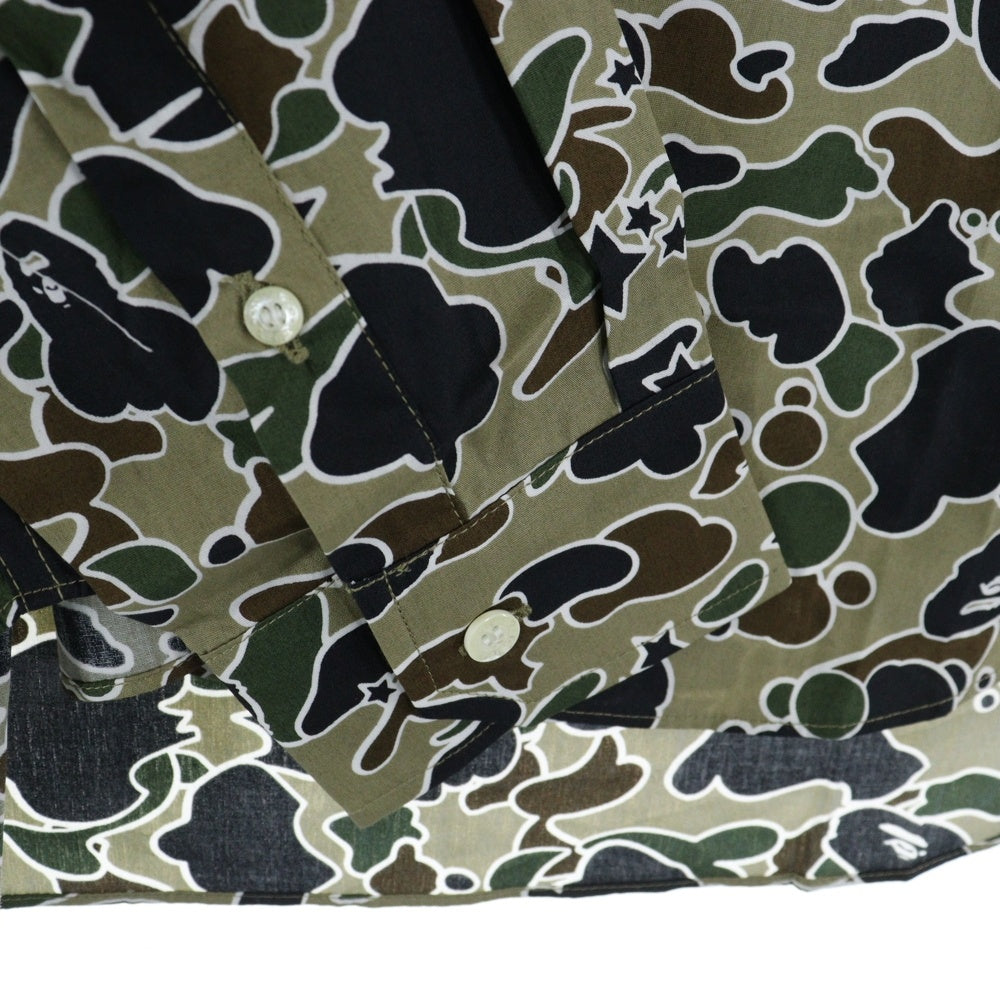 A BATHING APE(アベイシングエイプ) CAMO カモボタンダウン長袖シャツ カーキ