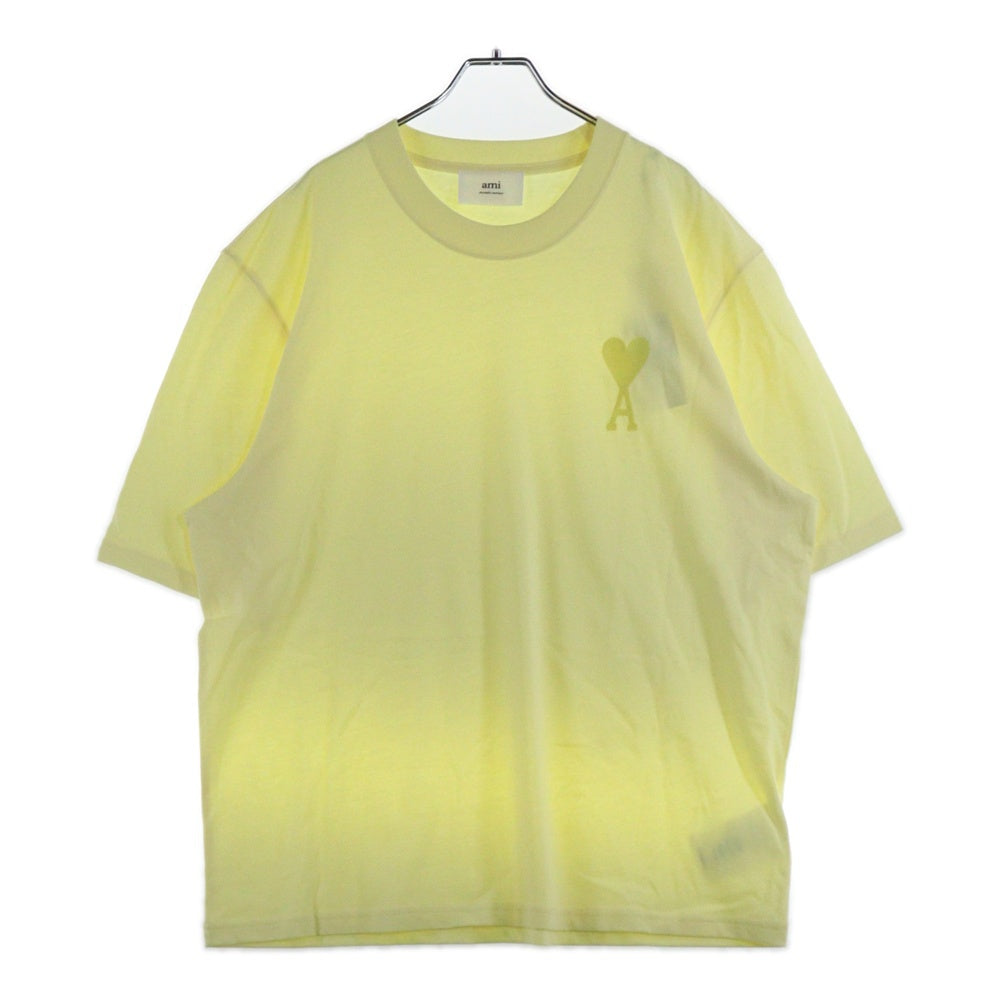 AMI Alexandre Mattiussi(アミアレクサンドルマテュッシ) AMI DE COEUR T-SHIRT ハートロゴ刺繍 半袖Tシャツ イエロー E22UTS002.726