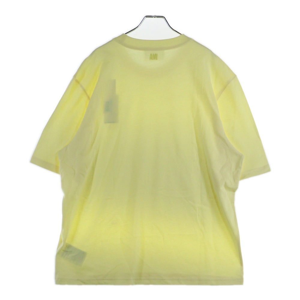 AMI Alexandre Mattiussi(アミアレクサンドルマテュッシ) AMI DE COEUR T-SHIRT ハートロゴ刺繍 半袖Tシャツ イエロー E22UTS002.726