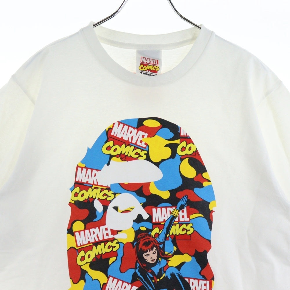 A BATHING APE(アベイシングエイプ) ×MARVEL Black Widow Tee マーベル ブラックウィドウ 半袖Tシャツ ホワイト