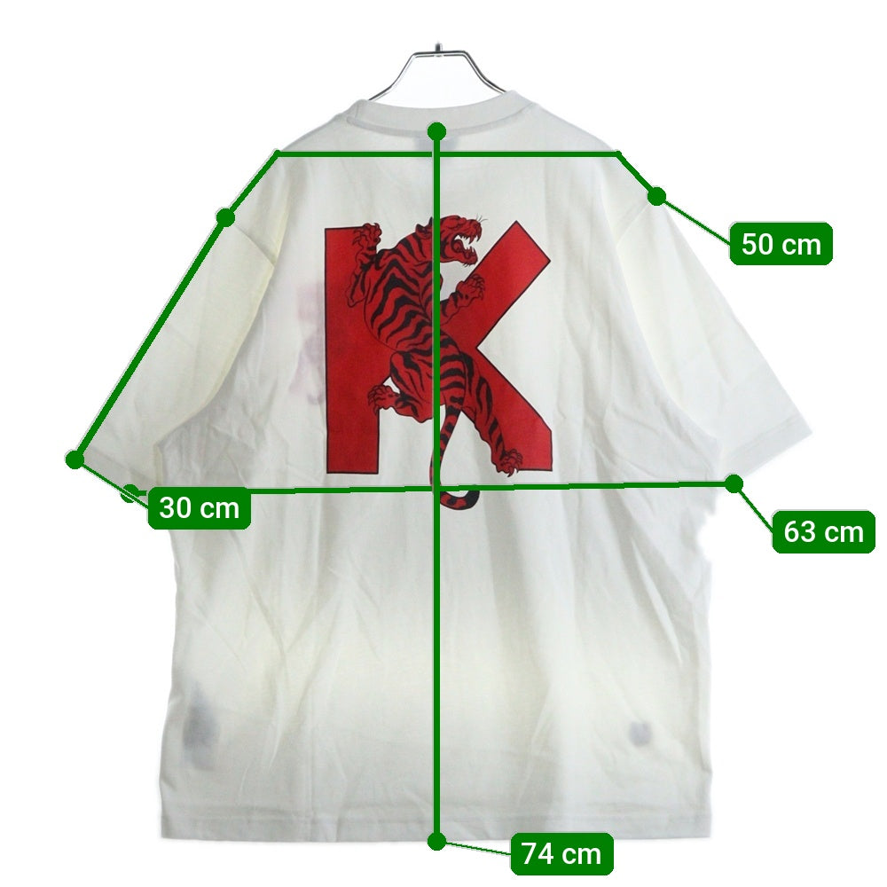 KENZO(ケンゾー) Climbing Tiger Cotton T-Shirt タイガー刺繍 半袖Tシャツ ホワイト FC55TS082CSB