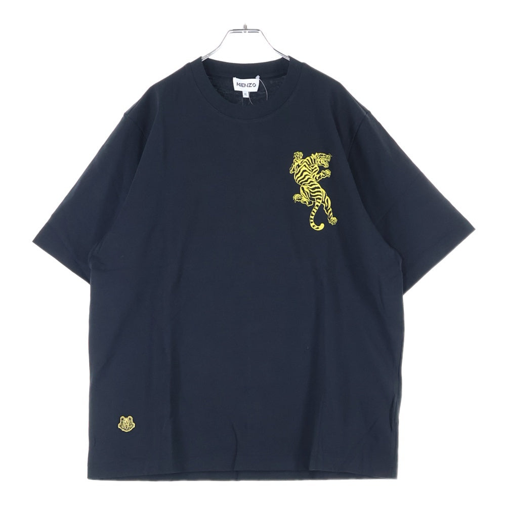 KENZO(ケンゾー) Relaxed Fit Large Kenzo Tiger T-Shirt タイガープリント 半袖Tシャツ ブラック FC55TS2014SA