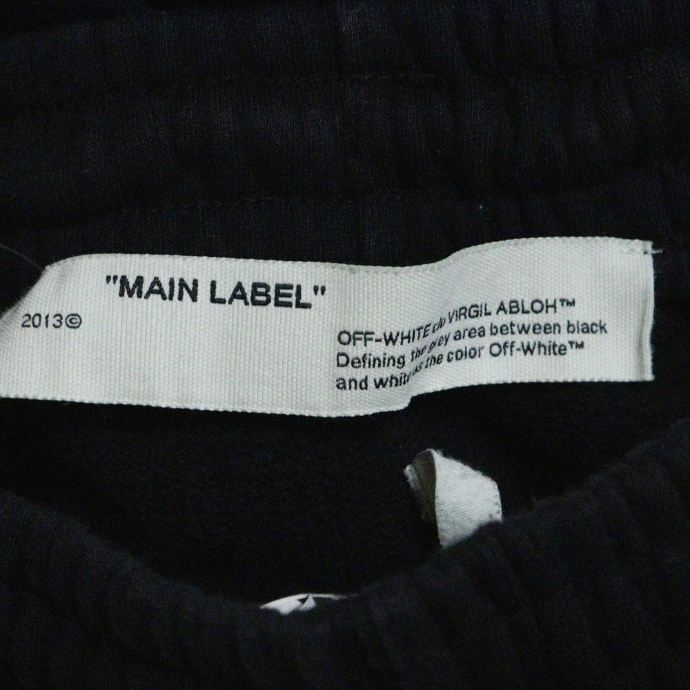 OFF-WHITE(オフホワイト) 20SS Mainlabel Sweatshorts 刺繍ハーフパンツ ショーツ ブラック OMCI006S20E30013