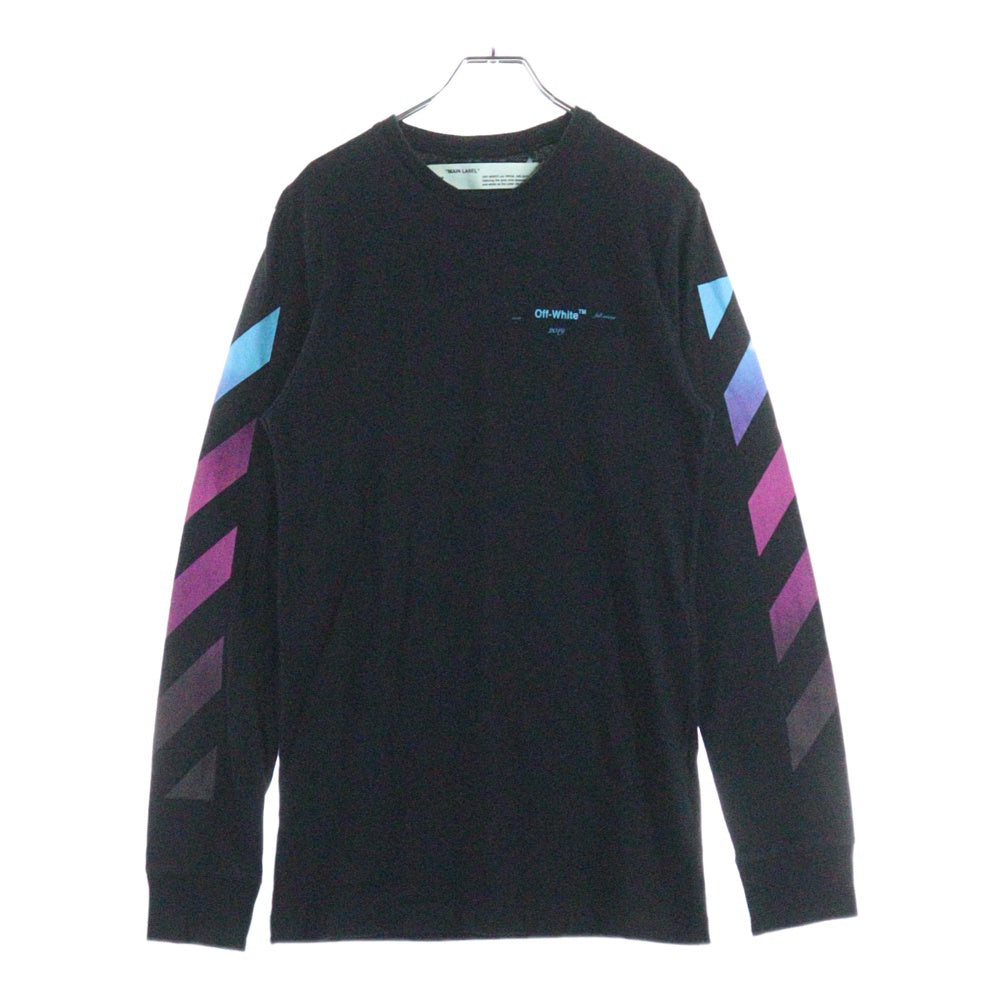 OFF-WHITE(オフホワイト) 18AW Diag Gradient L/S T-Shirt 長袖Tシャツ ブラック OMAB001F18185005