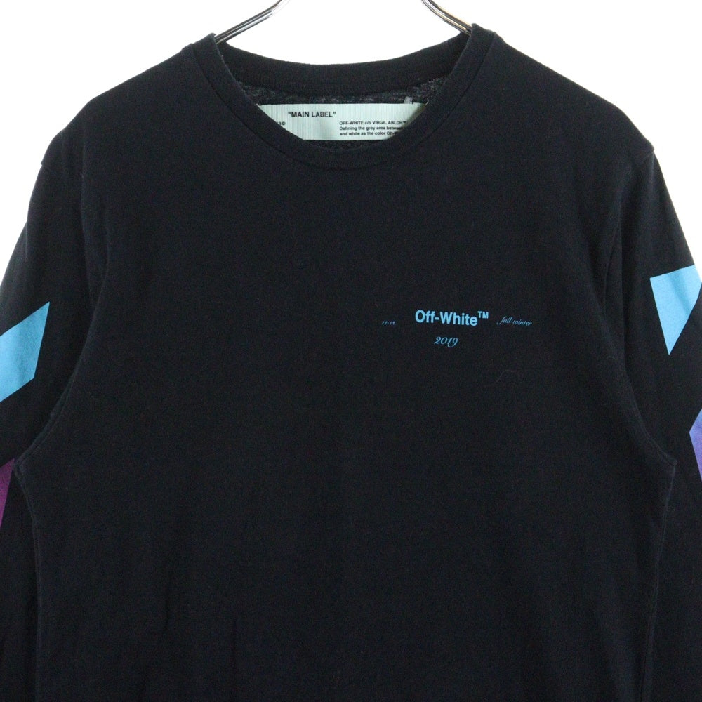 OFF-WHITE(オフホワイト) 18AW Diag Gradient L/S T-Shirt 長袖Tシャツ ブラック OMAB001F18185005