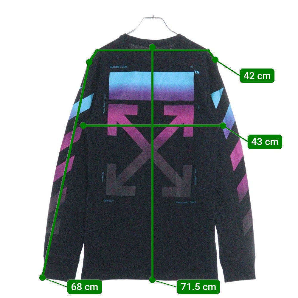 OFF-WHITE(オフホワイト) 18AW Diag Gradient L/S T-Shirt 長袖Tシャツ ブラック OMAB001F18185005