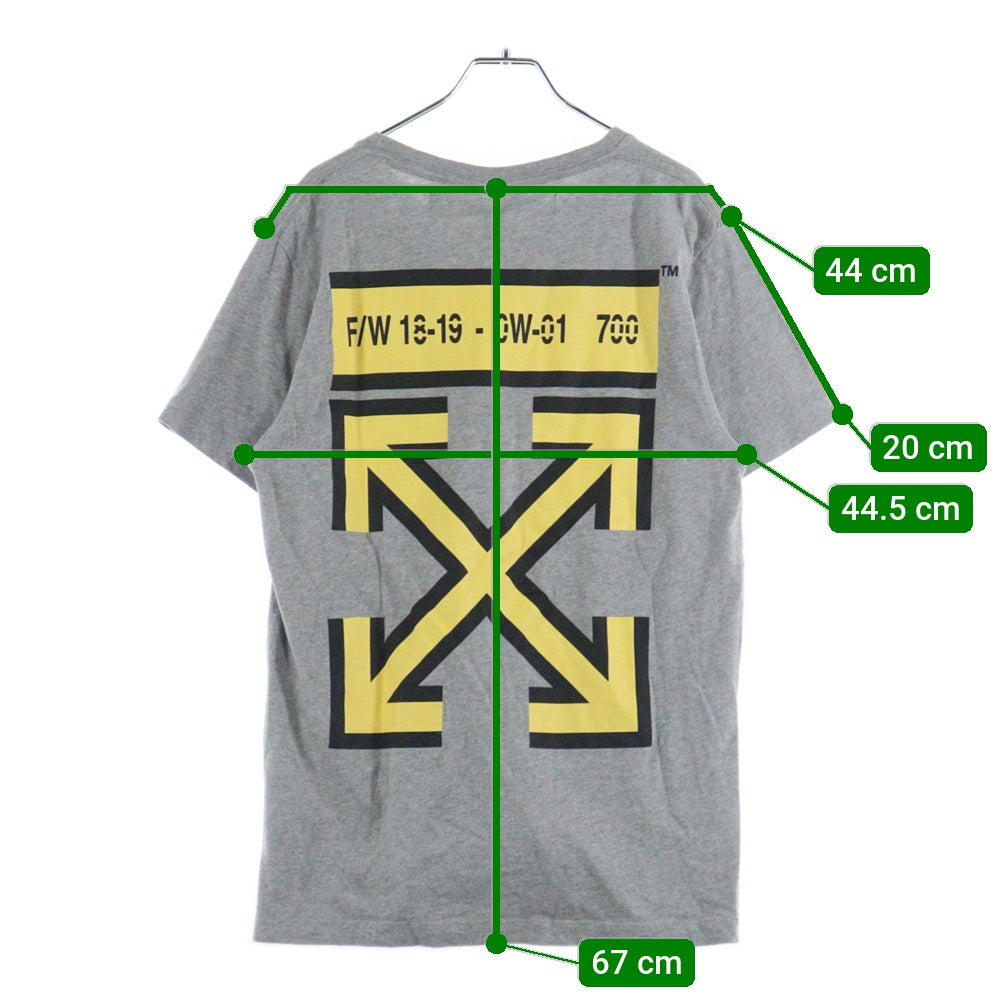 OFF-WHITE(オフホワイト) 18AW Yellow Arrows T-Shirt 半袖Tシャツ グレー OMAA027E18185025