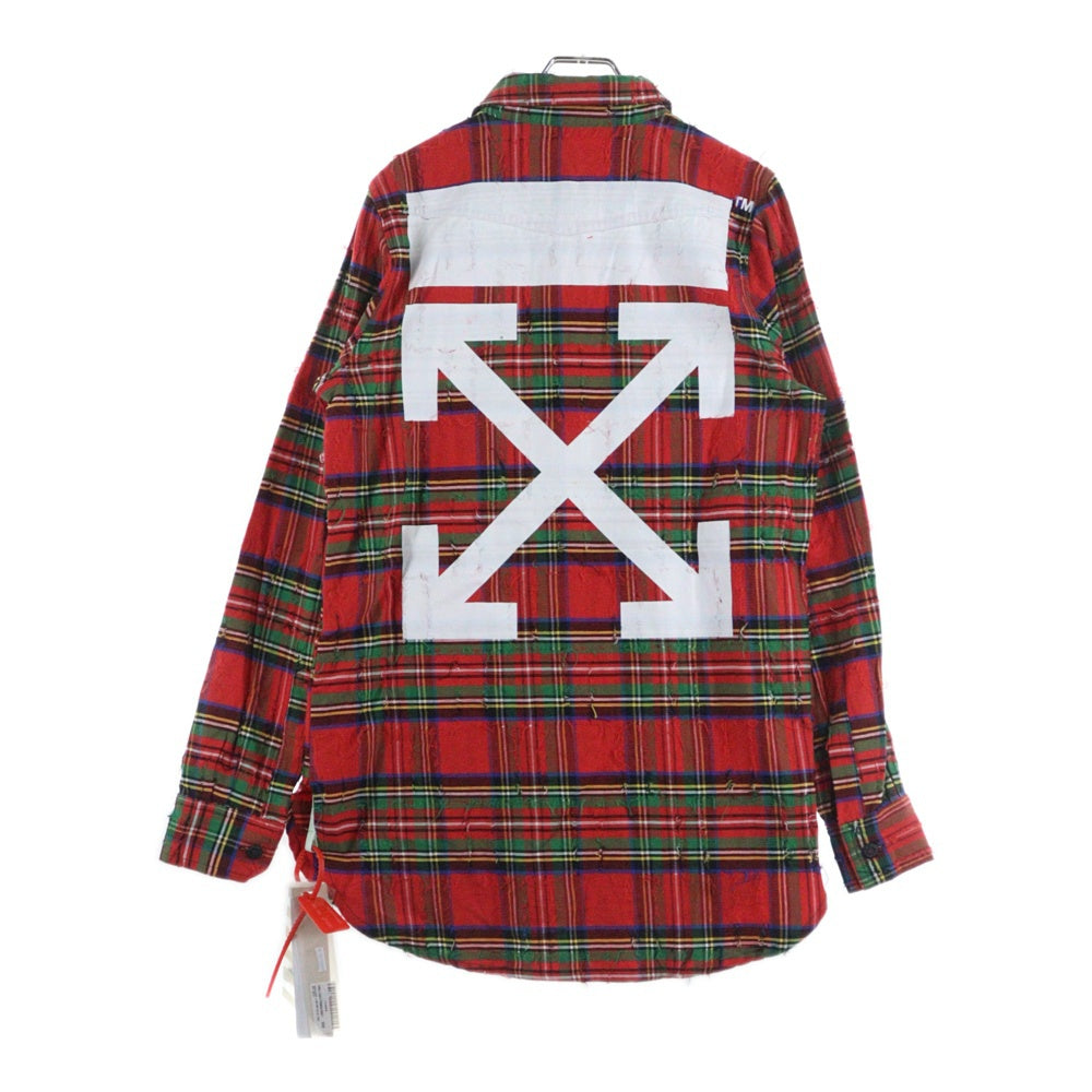 OFF-WHITE(オフホワイト) 17AW Flannel Shirt 長袖ネルシャツ チェックシャツ レッド OMGA034F17329007