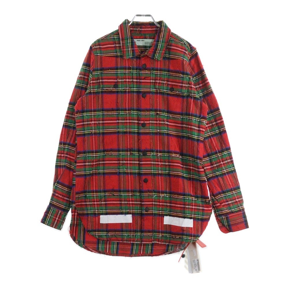 OFF-WHITE(オフホワイト) 17AW Flannel Shirt 長袖ネルシャツ チェックシャツ レッド OMGA034F17329007