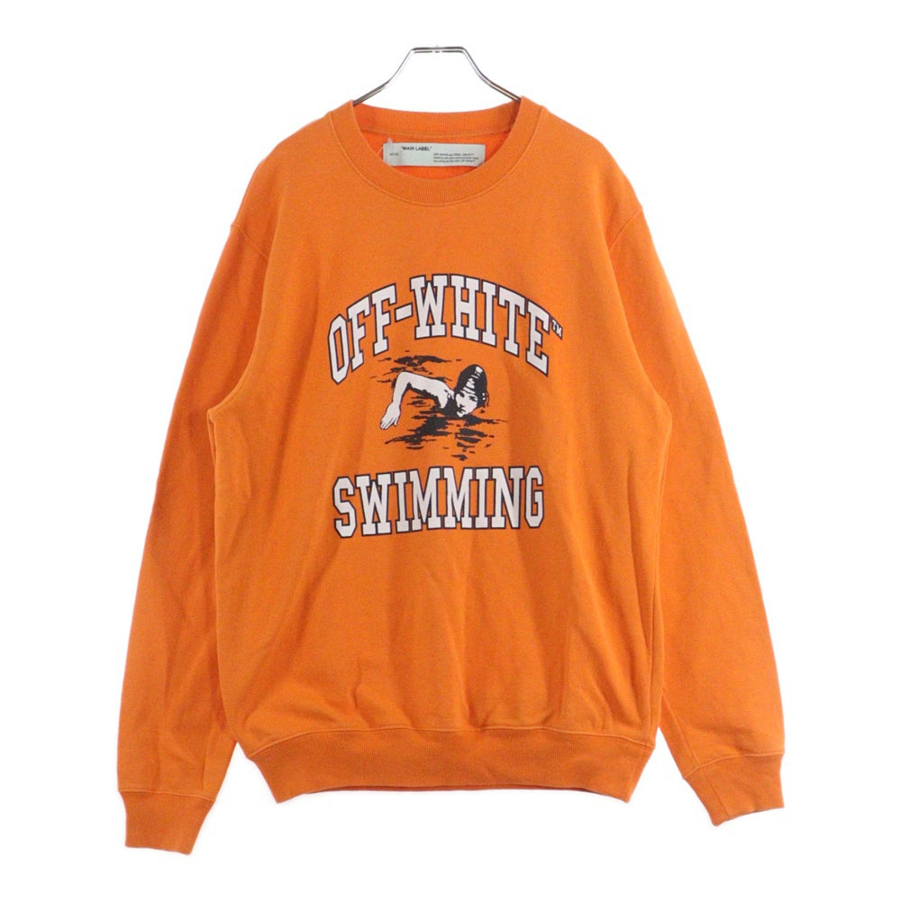 OFF-WHITE(オフホワイト) 20SS Swimming Sweatshirt クルーネックスウェットトレーナー オレンジ OWBA056R20003045